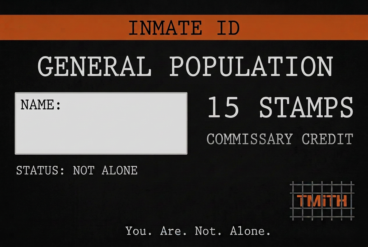 General Population Inmate ID card front, 15 stamps